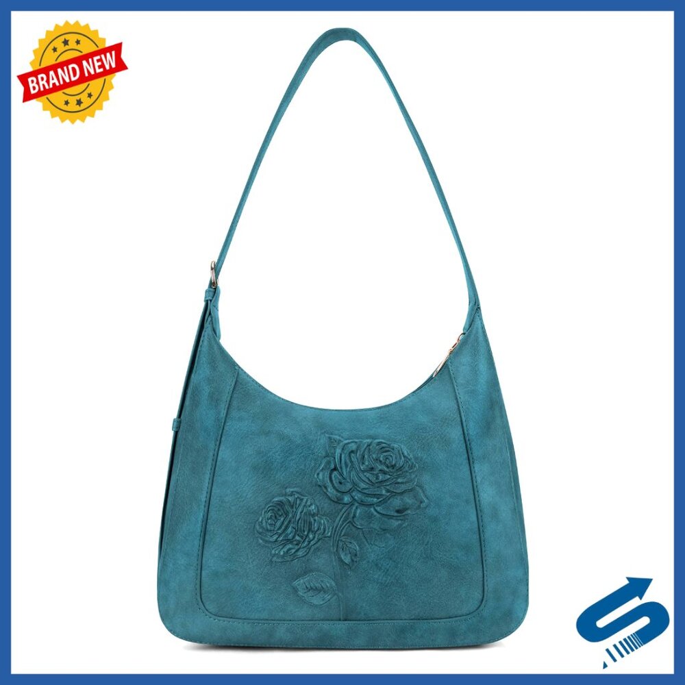 Vegan Leather Hobo Shoulder Bag Adjustable Strap Small Handbag Daily Use